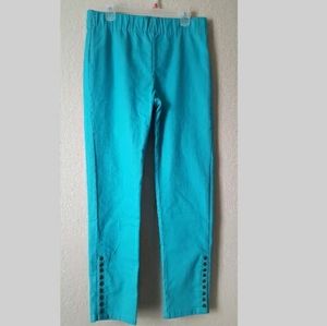 Soft Surroundings Colorful Metro Leggings Ankle Pants Size M Blue New